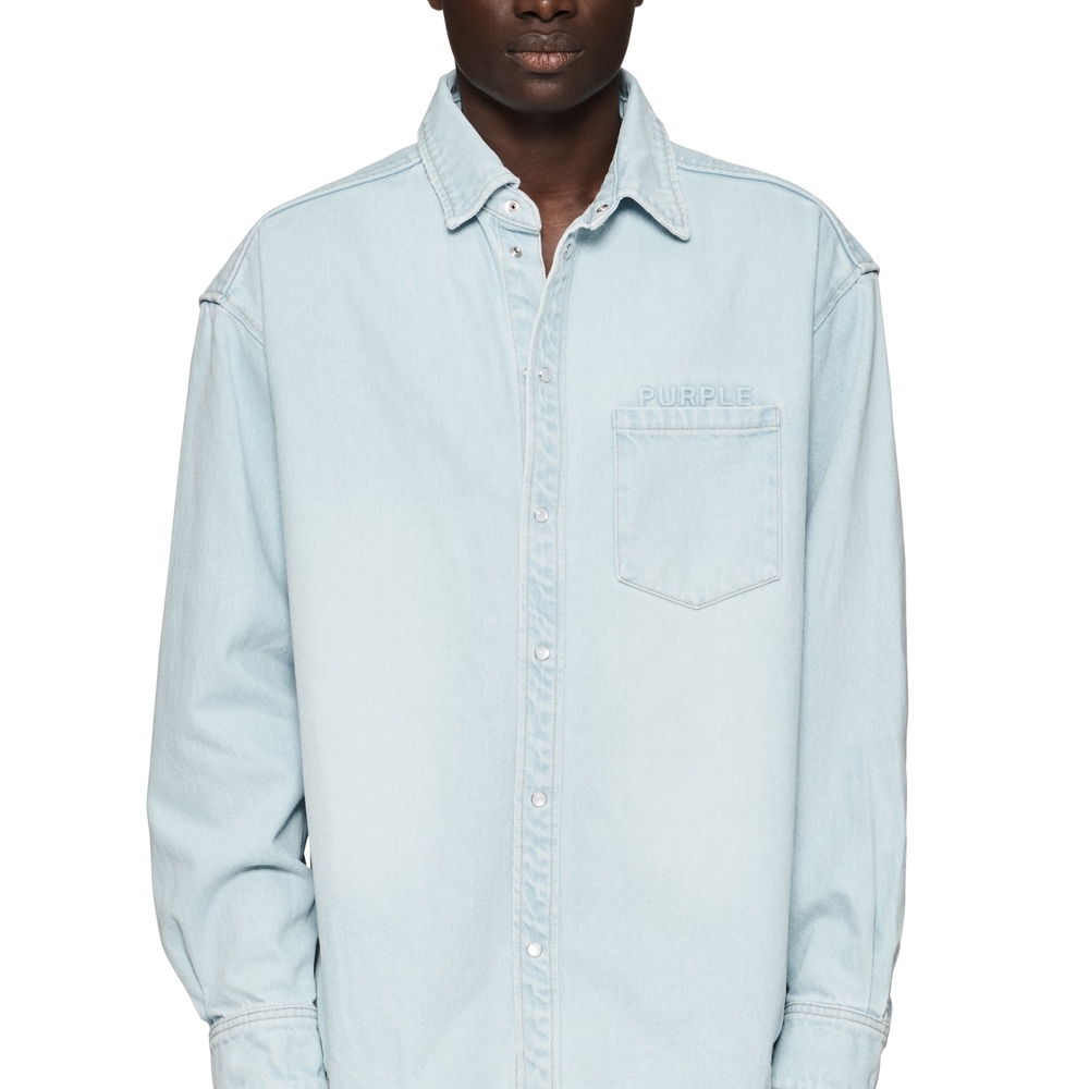 Purple Brand Light Blue Denim Shirt